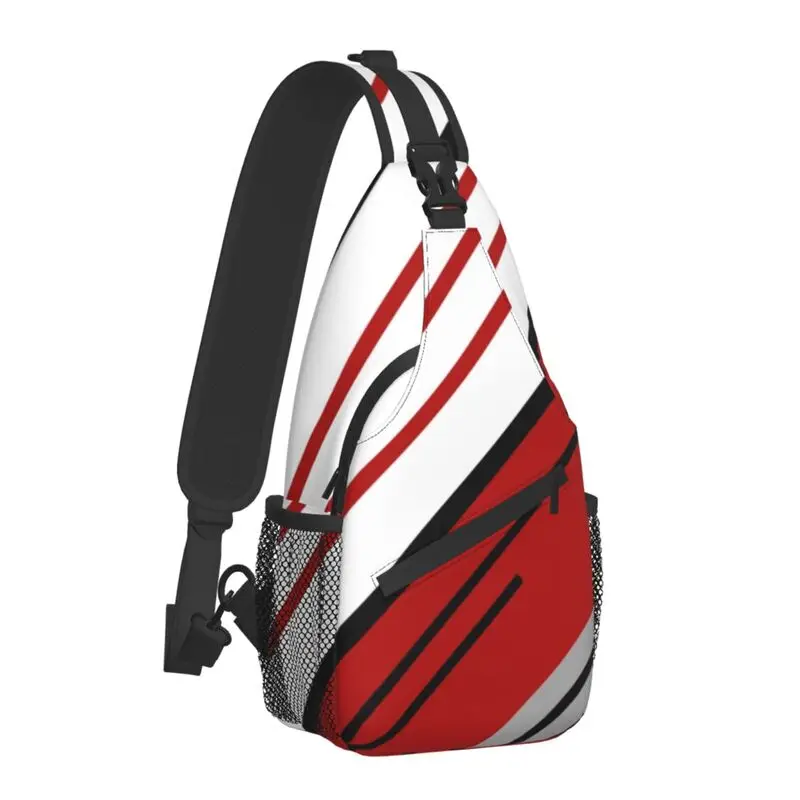 Geometry Diagonal Stripes Sling Bags for Men Abstract Geometric Pattern Shoulder Chest Crossbody Backpack Travel Hiking Daypack