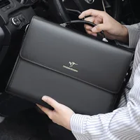 Leather Luxury Briefcases For Men Designer Work Business Tote Bolsas Black Handbag Shoulder Lawyer Square A4 Side Crossbody Bag 3