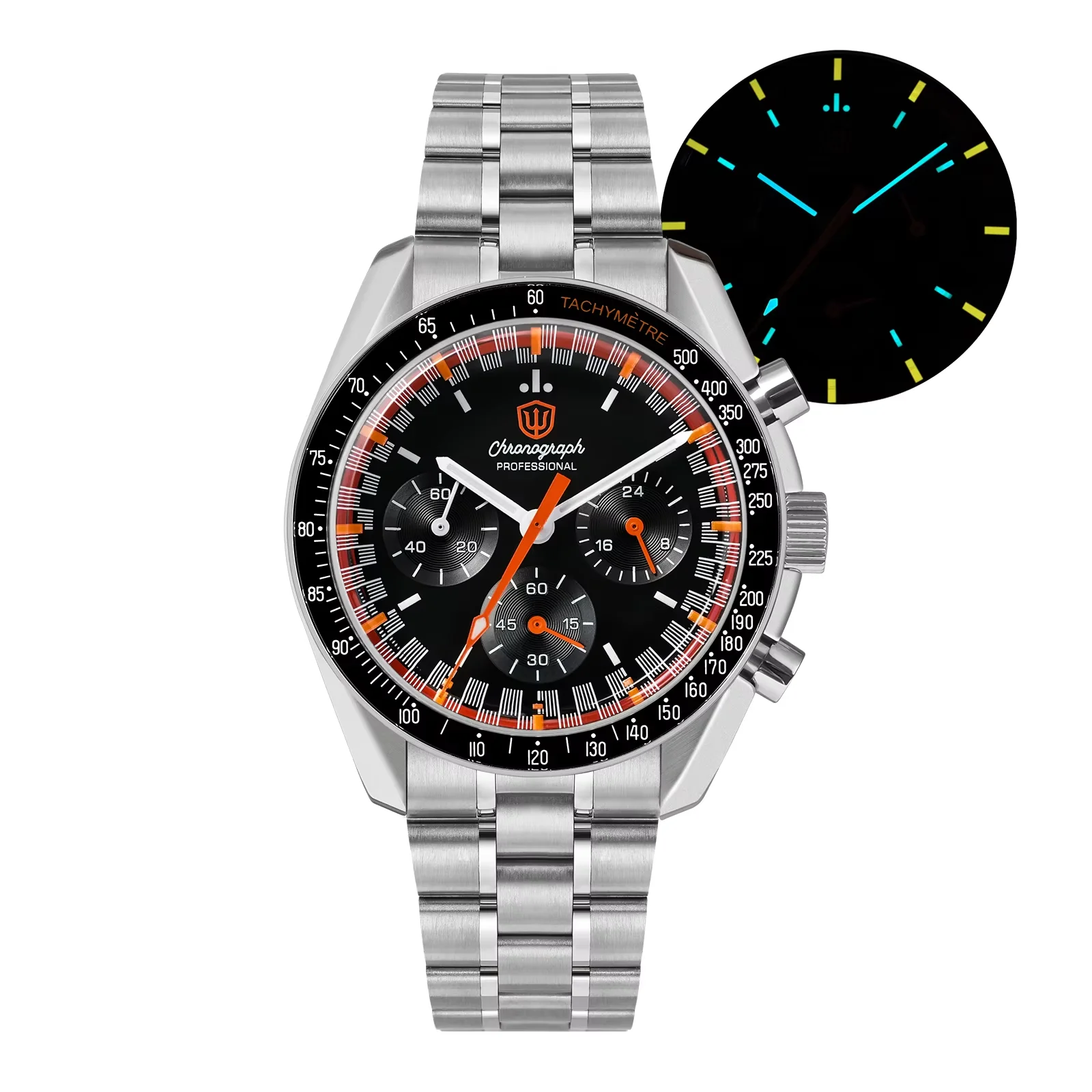 Watchdives WD1863 Neue multifunktionale Quarzuhr Schwarz VK63 Sport-Chronographenuhr Bubble Sapphire Wasserdicht 100-Armbanduhr