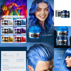 6色の髪の色ワックスユニセックス1回限りの髪の色ジェルモールディングペースト染料クリームヘアカラー 10ベストセールスカラーヘアワックス-6