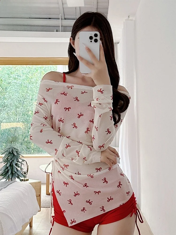 

Sexy Tee-Piece Bikini Swimsuit Women's High-End Feeling 2025 New Sle Spicy Girl Pure Desire Divided Swimwear Ensemble