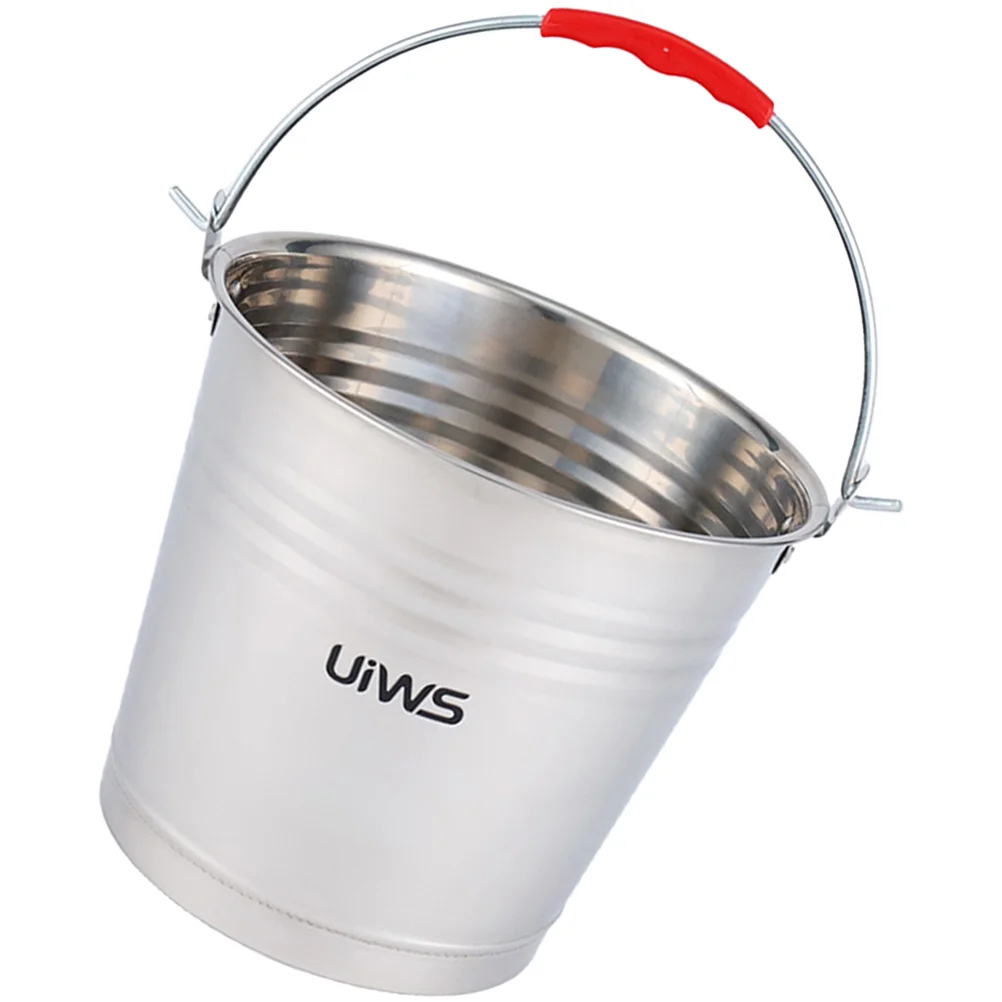 Kettle Stainless Steel Bucket Metal Barrel 2400X2400X2080CM Ice Water Silver with Handle Thick Thickened Container