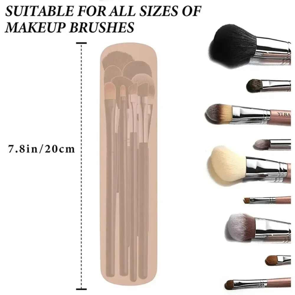 Travel Makeup Brush Holder Silicone Cosmetic Brushes Bag Makeup Sponge Case Portable Waterproof Makeup Tools for Women Girls