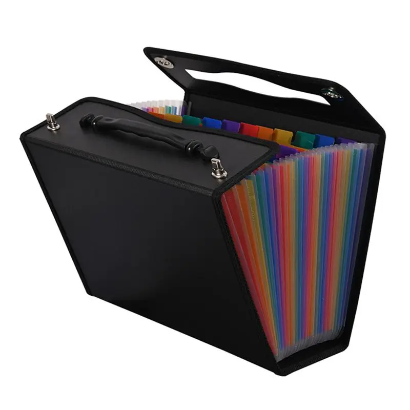 N35R-2X 24 Pockets Expanding File Folder Accordian File Organizer,Plastic Paper Document Receipt Organizer For Business
