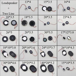 Round Loudspeaker 13mm 15mm 17 18 20 23 26mm 28 30 35 40 mm Buzzer Ringer Sound Speaker Replacement For Cell Phone + Two Line