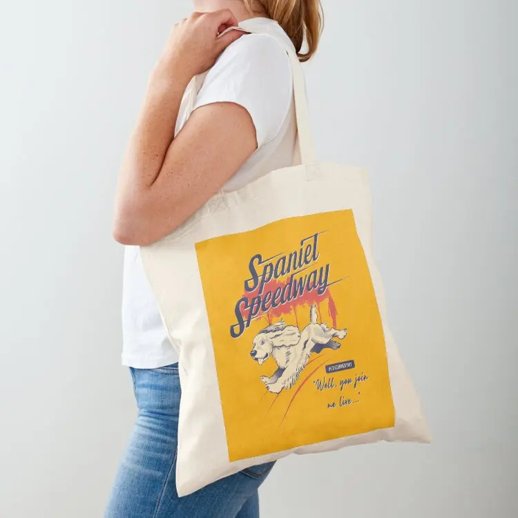 

Spaniel Speedway #LifeCommentary v2 Tote Bag university shopper bag canvas tote bags bags for women tote bag men