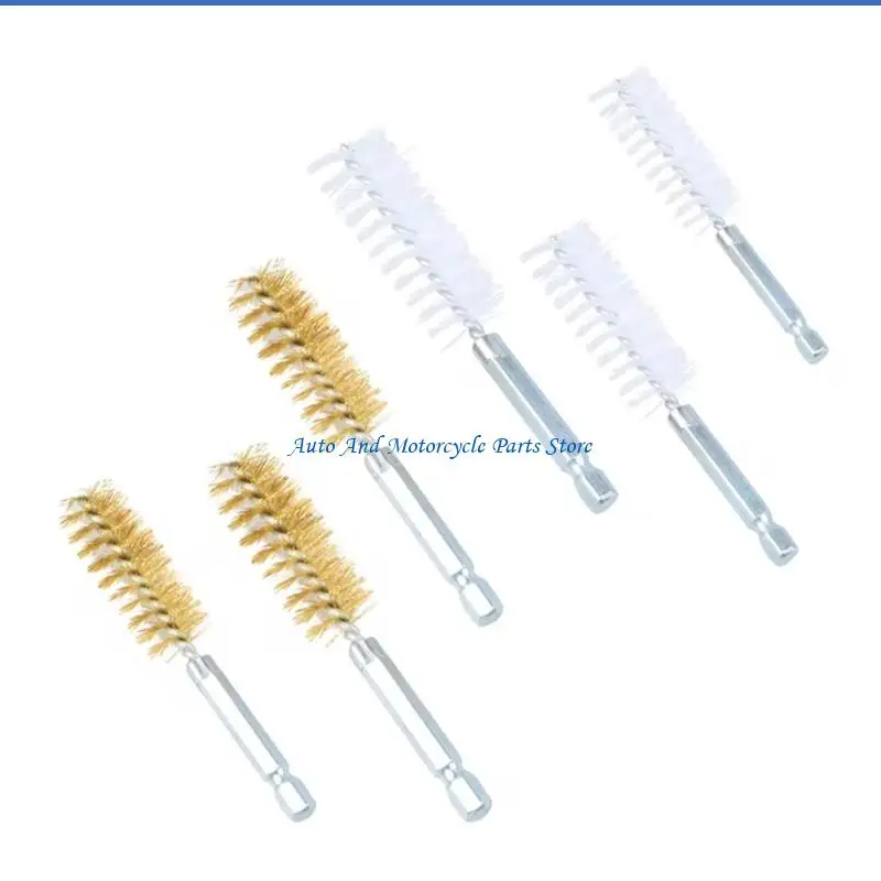 P9FD Universal Nozzle Base Cleaning Tool Set Car Fuels Nozzle Wire Brush Maintenance for Car Cleaning