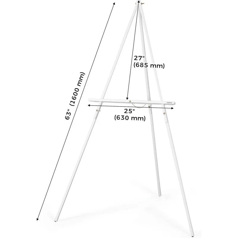 customized.A-Frame Tripod Easel Stand, Wooden Display Easel with Adjustable Canvas Holder, Floor Easel Wedding Signs, Poster