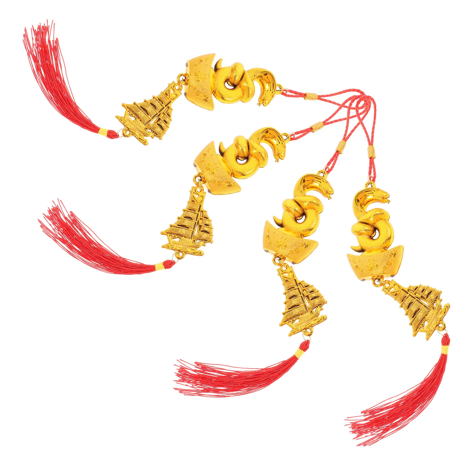 4 pezzi di ciondolo anno serpente per festival di primavera, capodanno cinese, decorazione da appendere per albero di casa, ufficio, ornamento con nappa per interni ed esterni