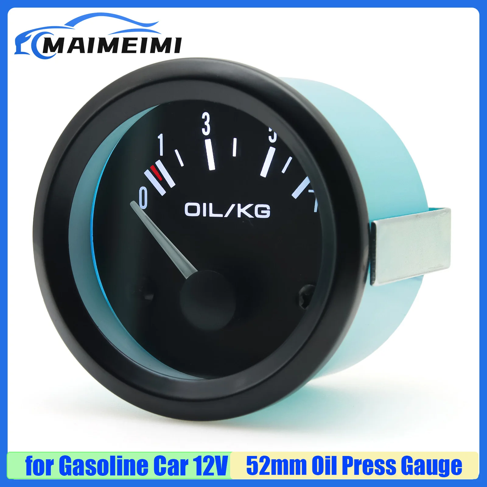 センサー付き自動車用油圧ゲージ,2インチ,52mm,油圧計0〜7 kg,レーシングカー用サポート,12v