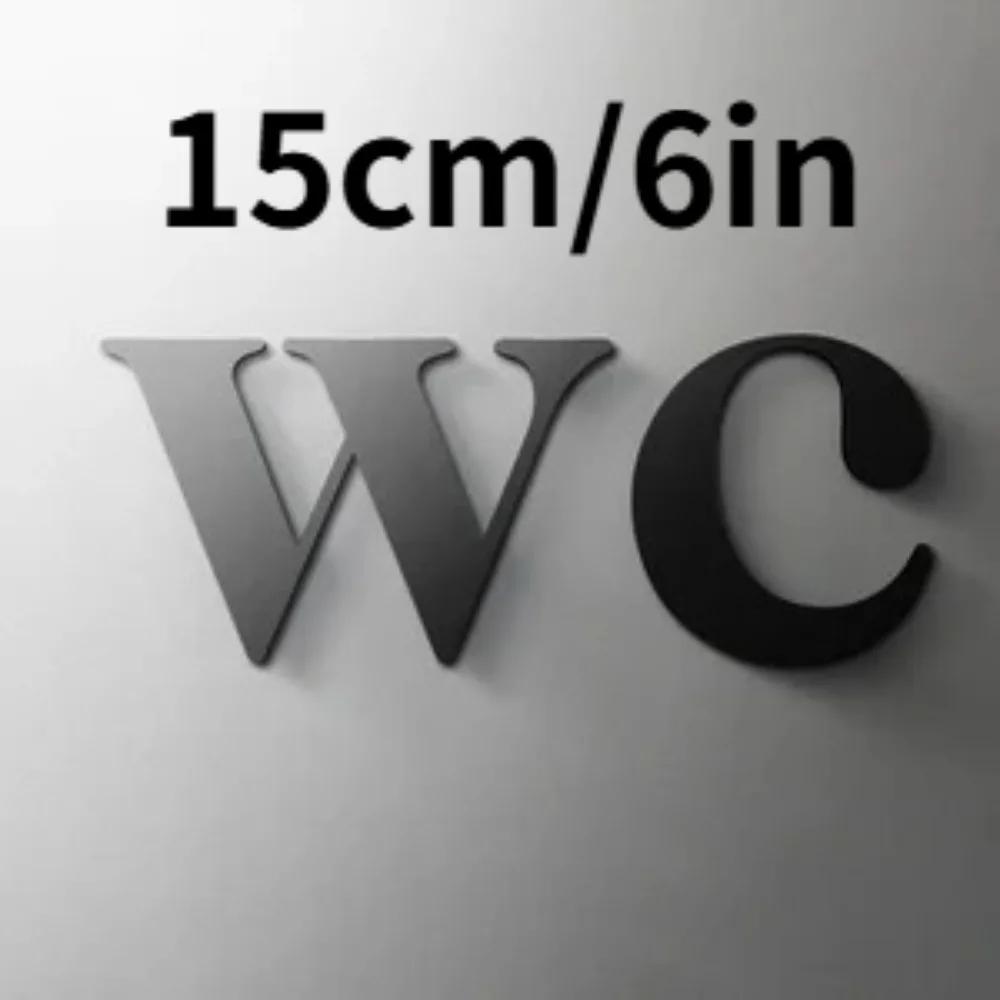 WC Toilet Bathroom Door Sign Self Adhesive 3D Acrylic Restroom Sign for Hotel Salon Restaurant Minimalist Wall Decor