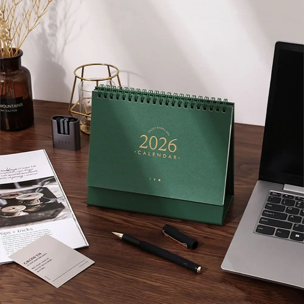 Simple Coil 2026 Desk Calendar Portable Desktop Decoration Schedule Planner Daily Planner Gifts
