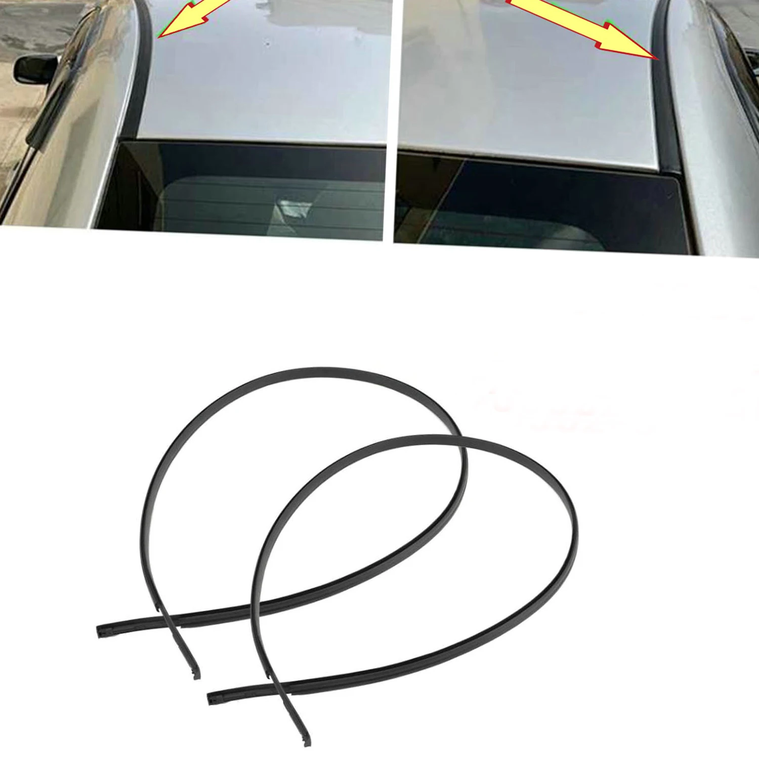 

1Pair L+R Side Roof Drip Moulding Trim Set 75551-52160 75552-52140 7555152160 7555252140 for Toyota Yaris Sedan 2007-2011