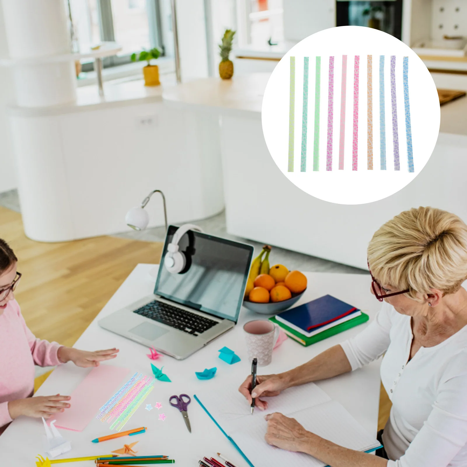 840 Pcs Luminous Star Origami Papers for Kit Beginners Handcraft Game Desktop Decoration Pattern Crafts Making Strips