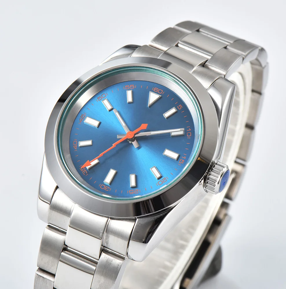 Reloj NH35 personalizado, reloj mecánico automático Original japonés, caja de cristal de zafiro de acero inoxidable, reloj resistente al agua NH35