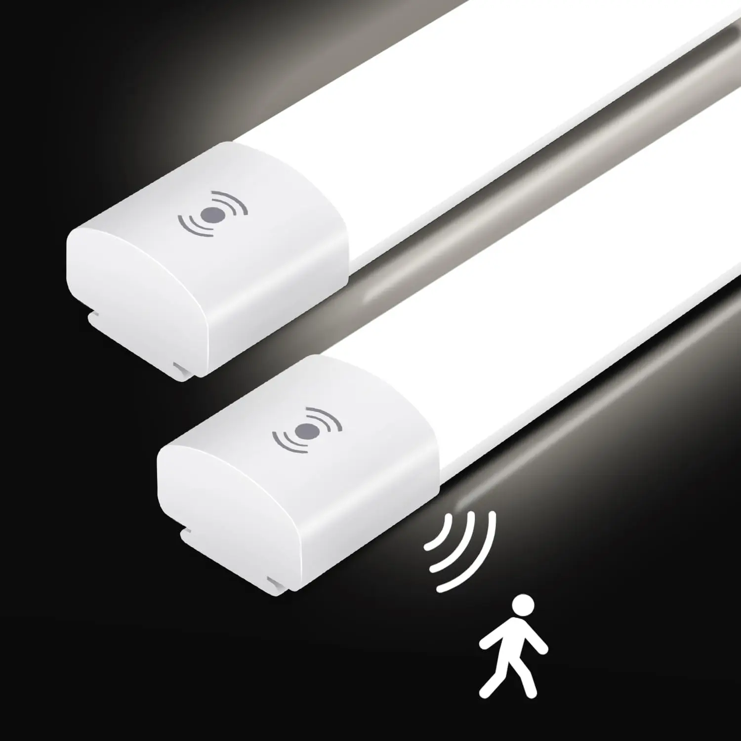 2 Stück 60 cm LED-Röhre 20 W 2200 lm mit Bewegungssensor, IP66 wasserdicht, Deckenleuchte für Garage, Keller, Badezimmer, Büro