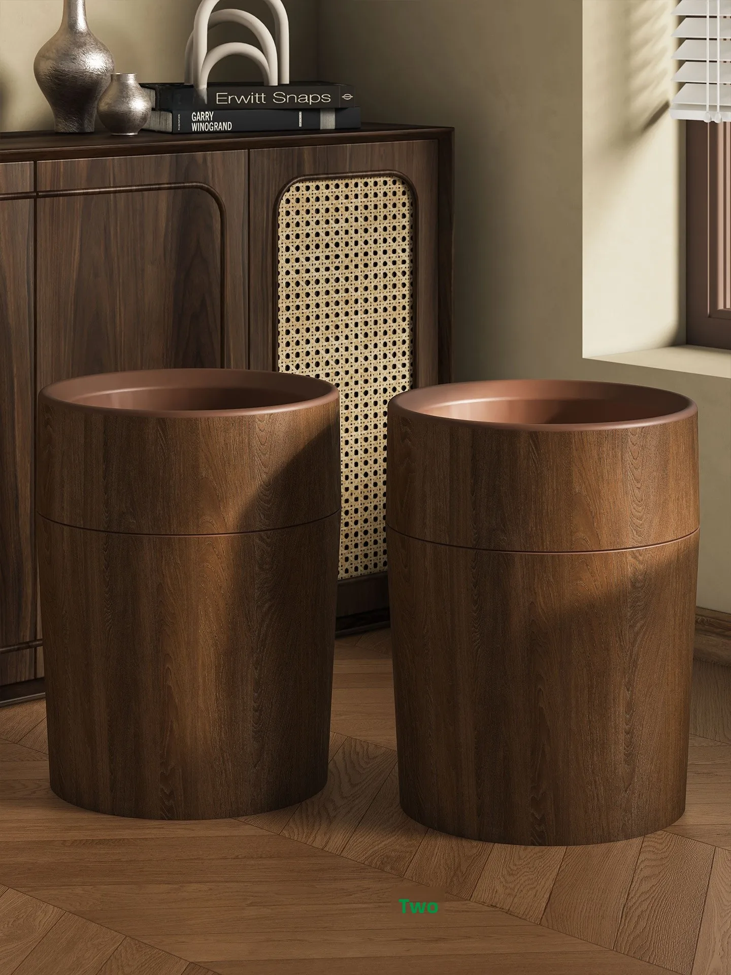 

Большое винтажное мусорное ведро из дерева и пластика в европейском стиле для дома, гостиной, круглое, с высокой вместимостью