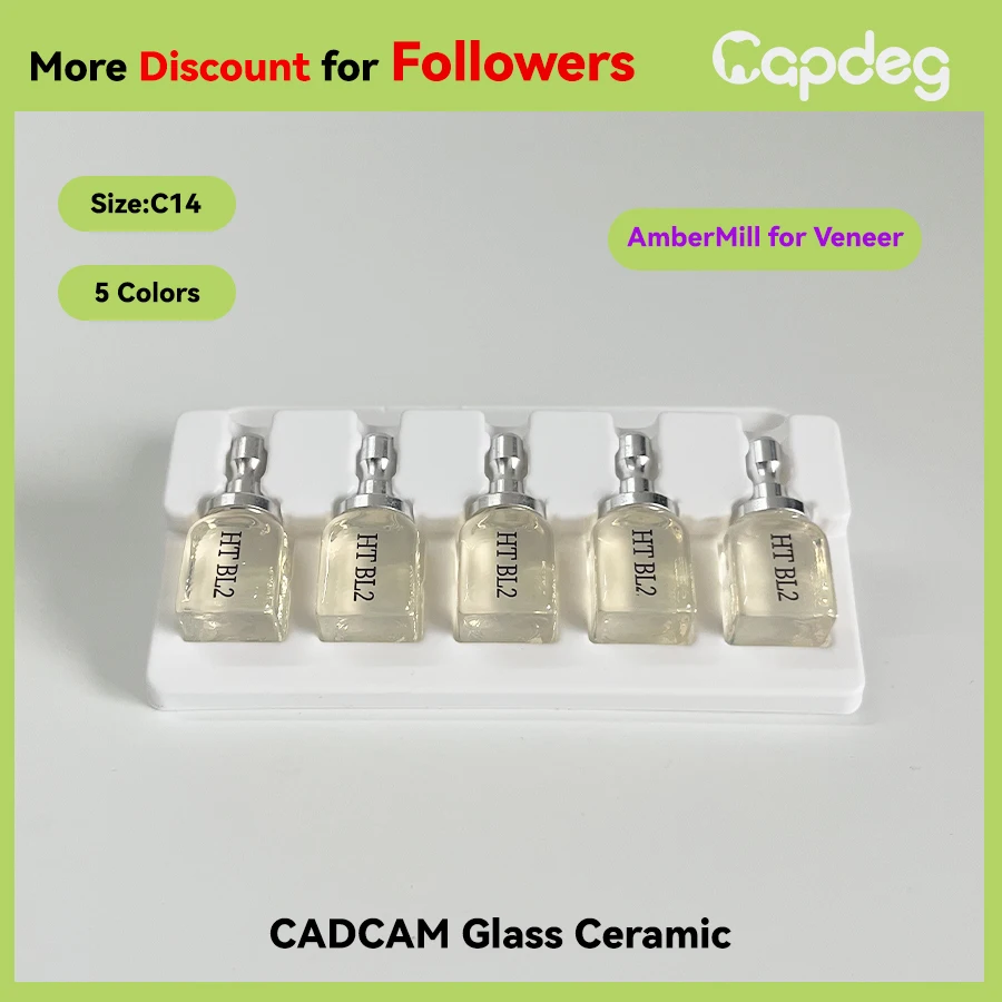 

Стоматологический стеклокерамический блок AmberMill из дисиликата лития C14 Emax, 18x14x14 мм, для эстетической реставрации зубных виниров