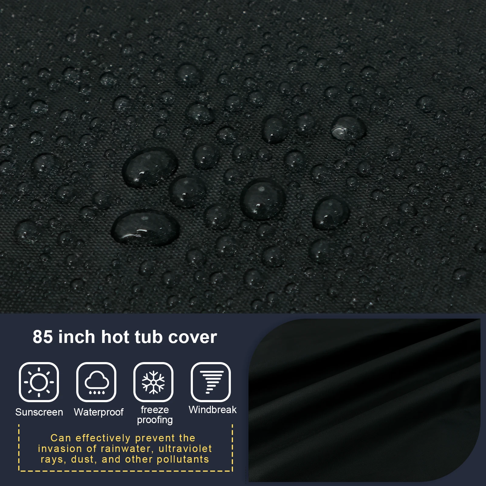 Square Hot Tub Cover Outdoor Anti-UV Protector 210D Oxford Bathtub Spa Cover Dust Waterproof Covers Protector Fade Resistant