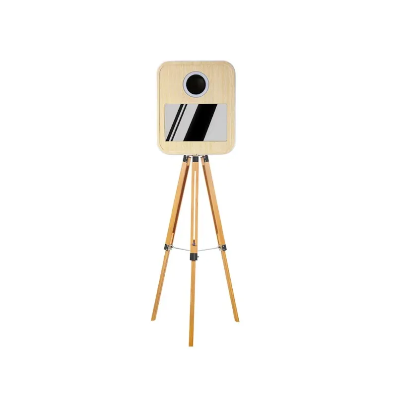 New Arrival Wooden Style 15.6-Inch Touch Screen Photobooth with Printer and Camera