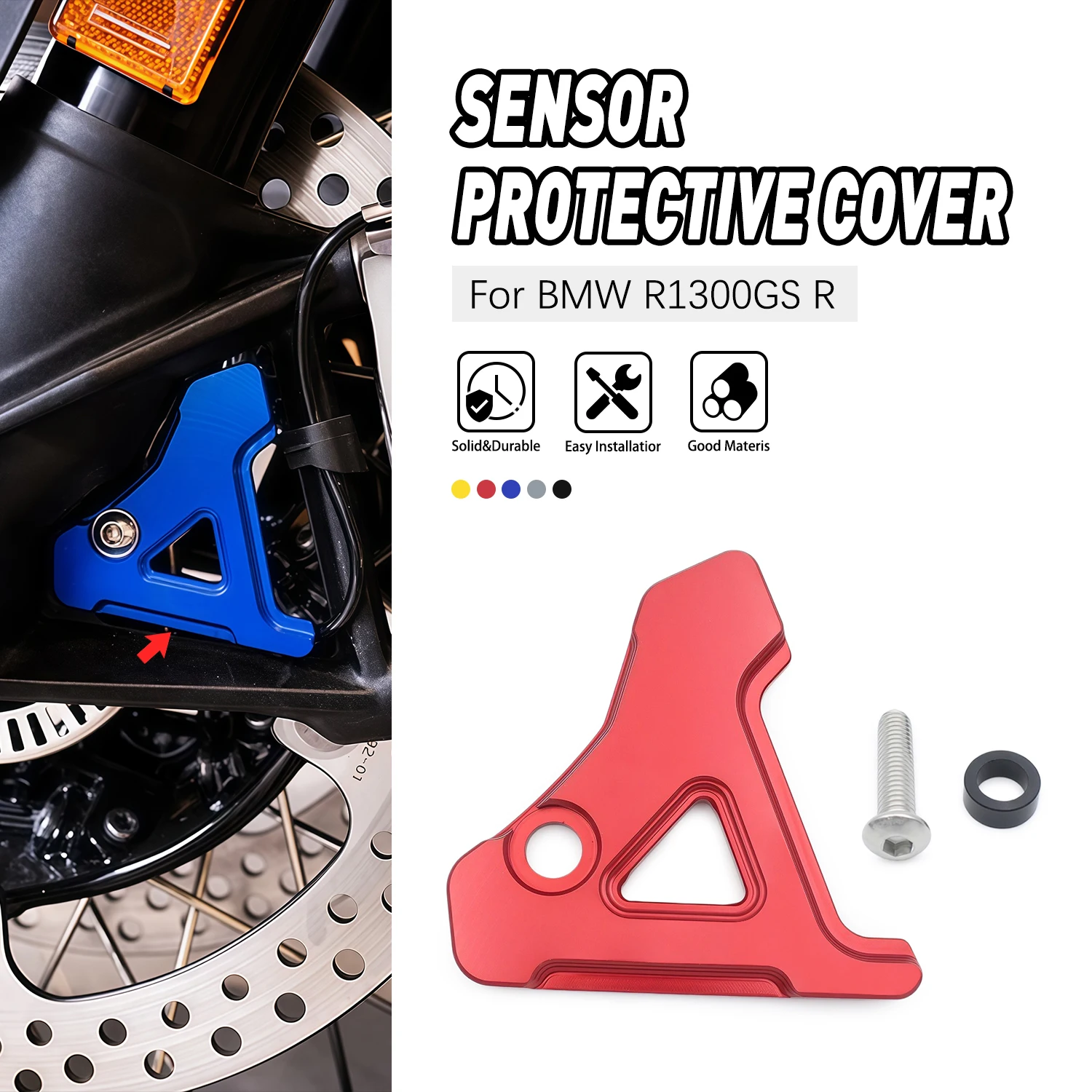 

For BMW R1300GS R 1300 GS R 1300GS ADVENTURE ADV 2024 2025 Motorcycle Aluminum Front Wheel ABS Sensor Protection Guard Cover