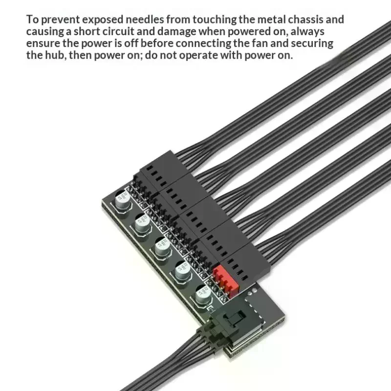 /&/4 Pin PWM Fan Hub Splitter 1 To 5 Way Splitter With 40cm Cable Hub Molex Power Supply For Desktop PC Case Cooling Fans