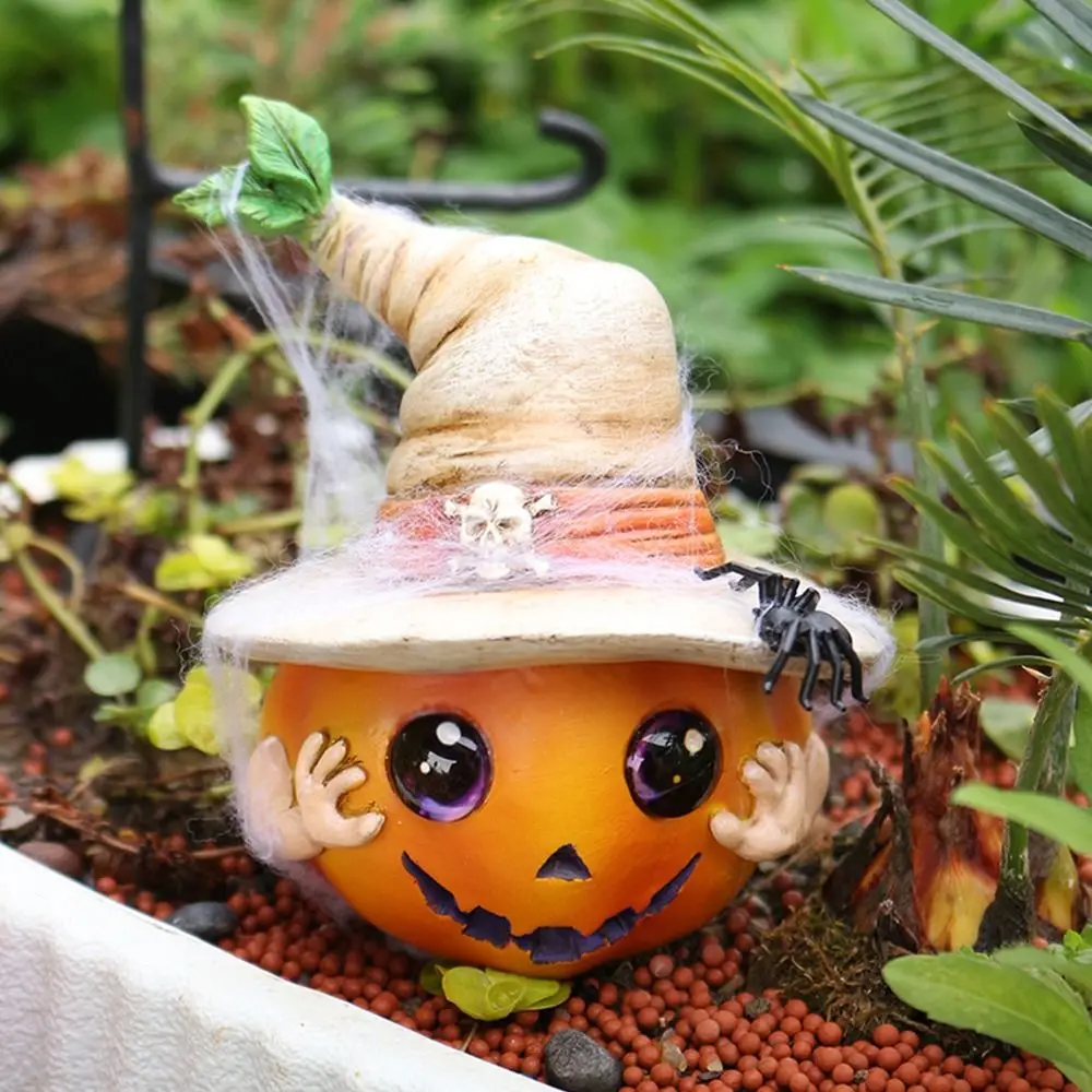 

Creative Resin Pumpkin Elf Sculpture Funny Cute Pumpkin Head Figurines Cartoon Miniature Statue Ornament Thanksgiving