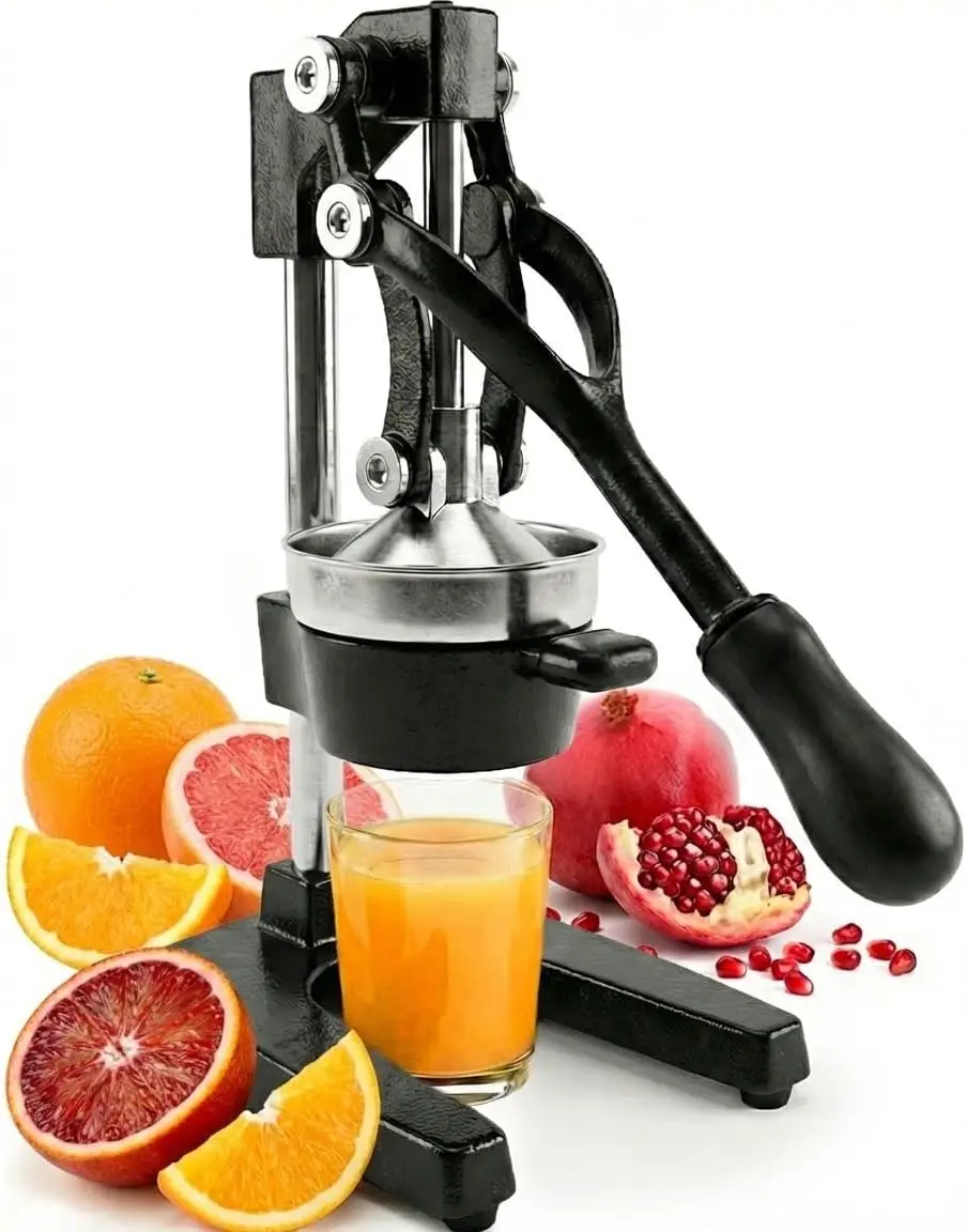 

Heavy Duty Cast Iron Juicer, Extra Large Manual Citrus Press for Fresh Orange, Lemon, Pomegranate Juice