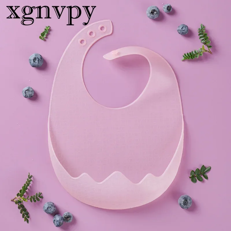 xgnvpy Silicone Bib Waterproof Saliva Baby Bibs for Baby Accessories Feeding Soft Aprons Baby Adjustable Burp Scarf