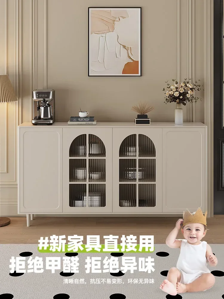 French Cream Style Ultra-Thin Side Cabinet Small Apartment Extremely Narrow Entrance Rack Storage Curio Cabinet