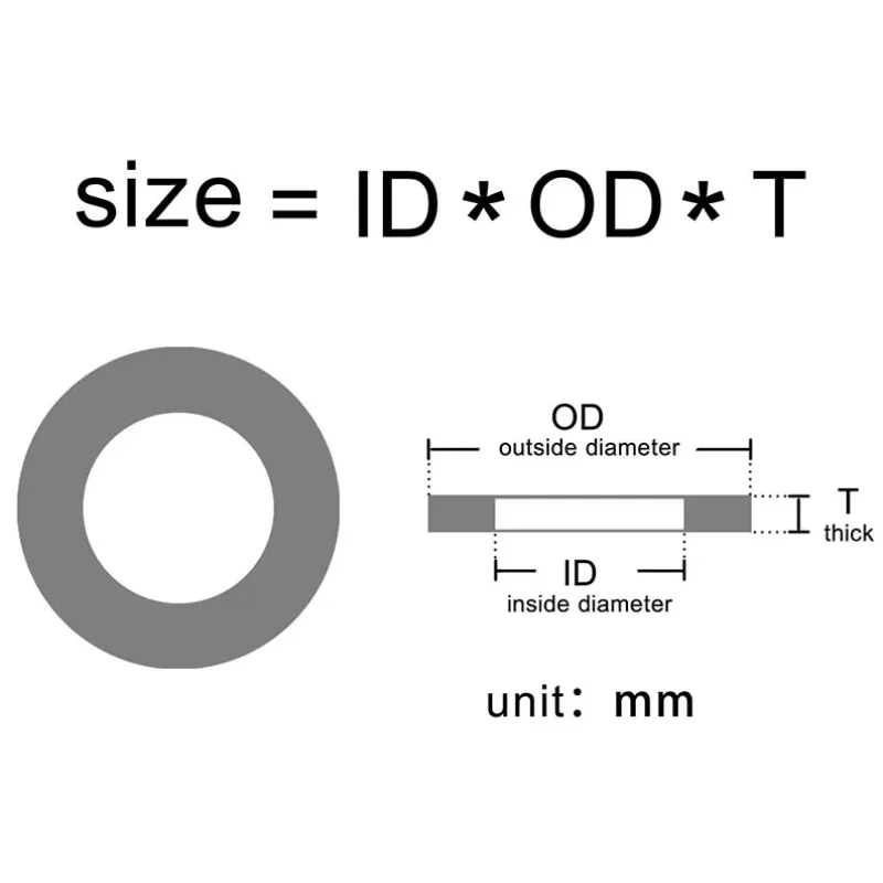 Black/White/Red/Blue/Yellow Multiple Colors Nylon Flat Spacer Plastic Washer O-ring Screw Gasket Insulation Spacer M2~M20