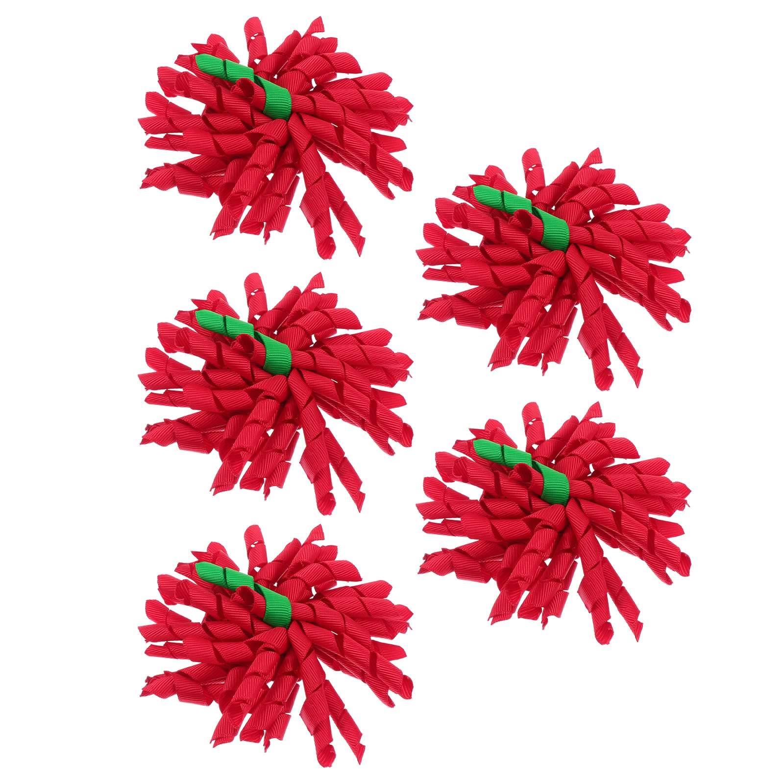 

5pcs Curly Bow Clips Kids Accessories Christmas Party Hairpins Decorative Hair Clips Festival Hair Ornaments Xmas Headdress
