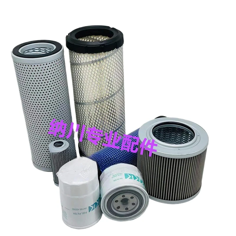 Excavator accessories EC55D/75D engine oil diesel air filter, hydraulic return oil inlet filter