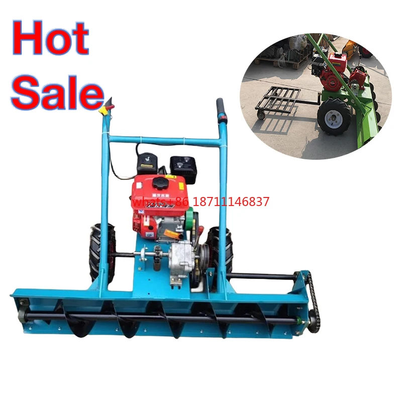 Hand-held gasoline-powered snowplow 1.3 meters wide portable small snowplow Spiral snow removal machine