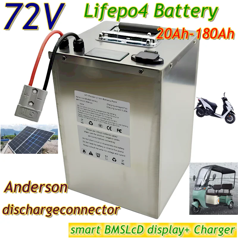 

72V/24S BMS 20Ah 40Ah 60Ah 80Ah 100Ah 120Ah 150Ah 180Ah lifepo4 lithium battery for scooter inverter go cart motorcycle