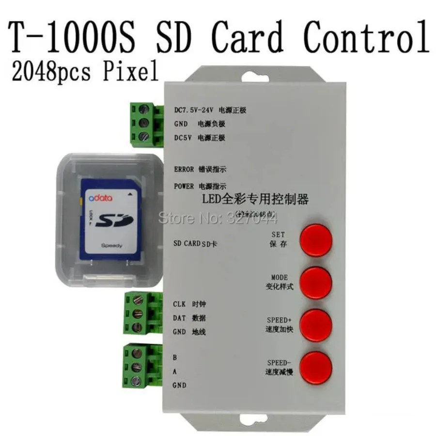 

DMX512 Original T1000S SD Card For WS2801 WS2811 LPD6803 Led Pixel Controller Full Color 2013 DC5V-24V