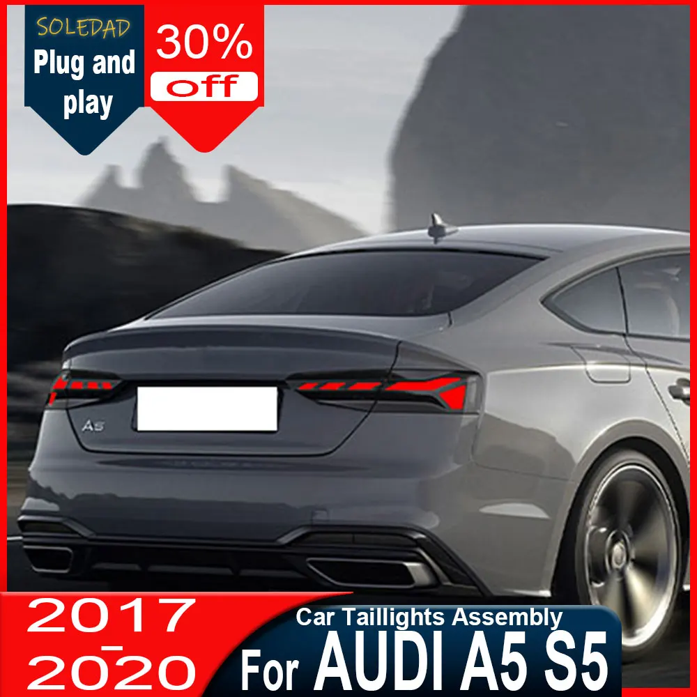 For Audi A5 Taillight 2017 2018 2019 2020 Modified 21 Dynamic LED Steering Brake DRL Rear Tail Light Assembly Car Accessory Lamp