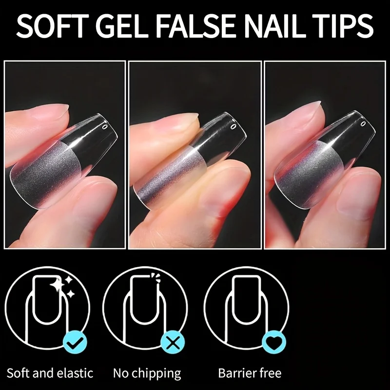 Soft Gel Nail Tips 600pcs Medium Coffin, Semi Matte Press On Fake Nails Full Coverage, 10/12 Sizes for DIY Nail Art