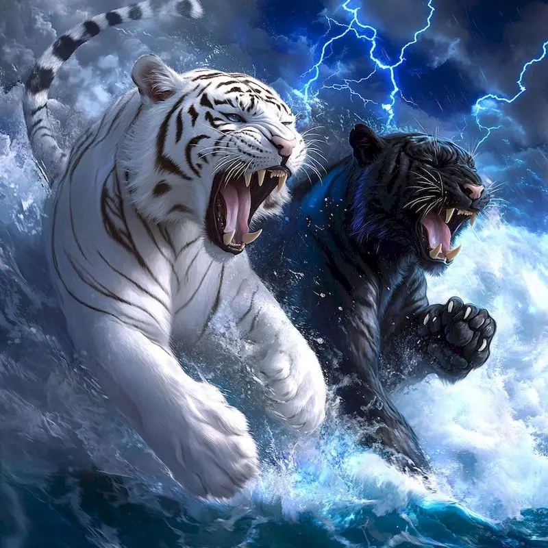 

GATYZTORY Diamond Painting Tiger Animal Full Square Round Diamond Embroidery Flower Mosaic Art Wall Decor