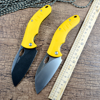 Y-START 440C Blade NFK Design Daily Chef Pocket Folding Knives Light Yellow G10 Handle for Outdoor Camping Hunting LK5034