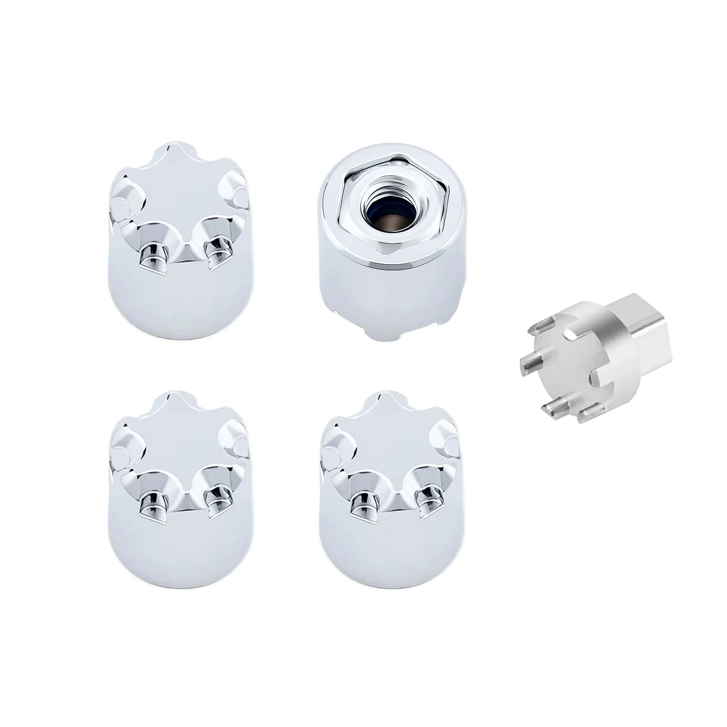 

TCRC 4PCS Aluminum M2 Wheels Center Caps Lock Nuts for Axial SCX24 AX24 FCX24 1/24 RC Crawler Upgrade