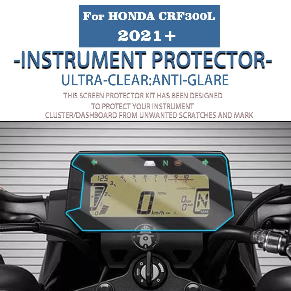 Fit For HONDA CRF300L 2021+ CRF 300L Anti-scratch Screen Dashboard Protector Instrument Protective Film