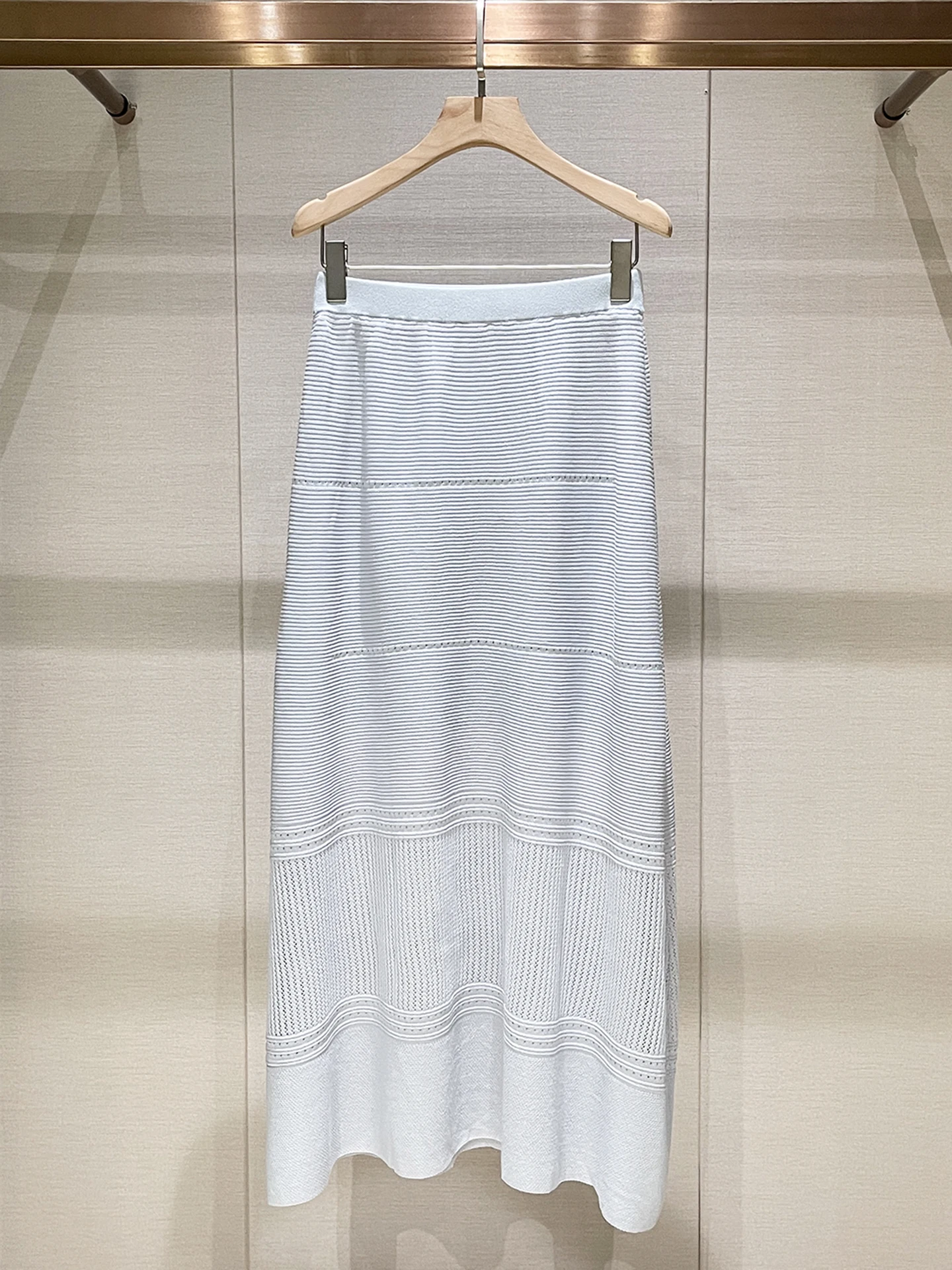 

Синяя облегающая вязаная юбка миди с эластичным поясом, повседневный стиль, весна 2026, новинка, женская модная полуюбка