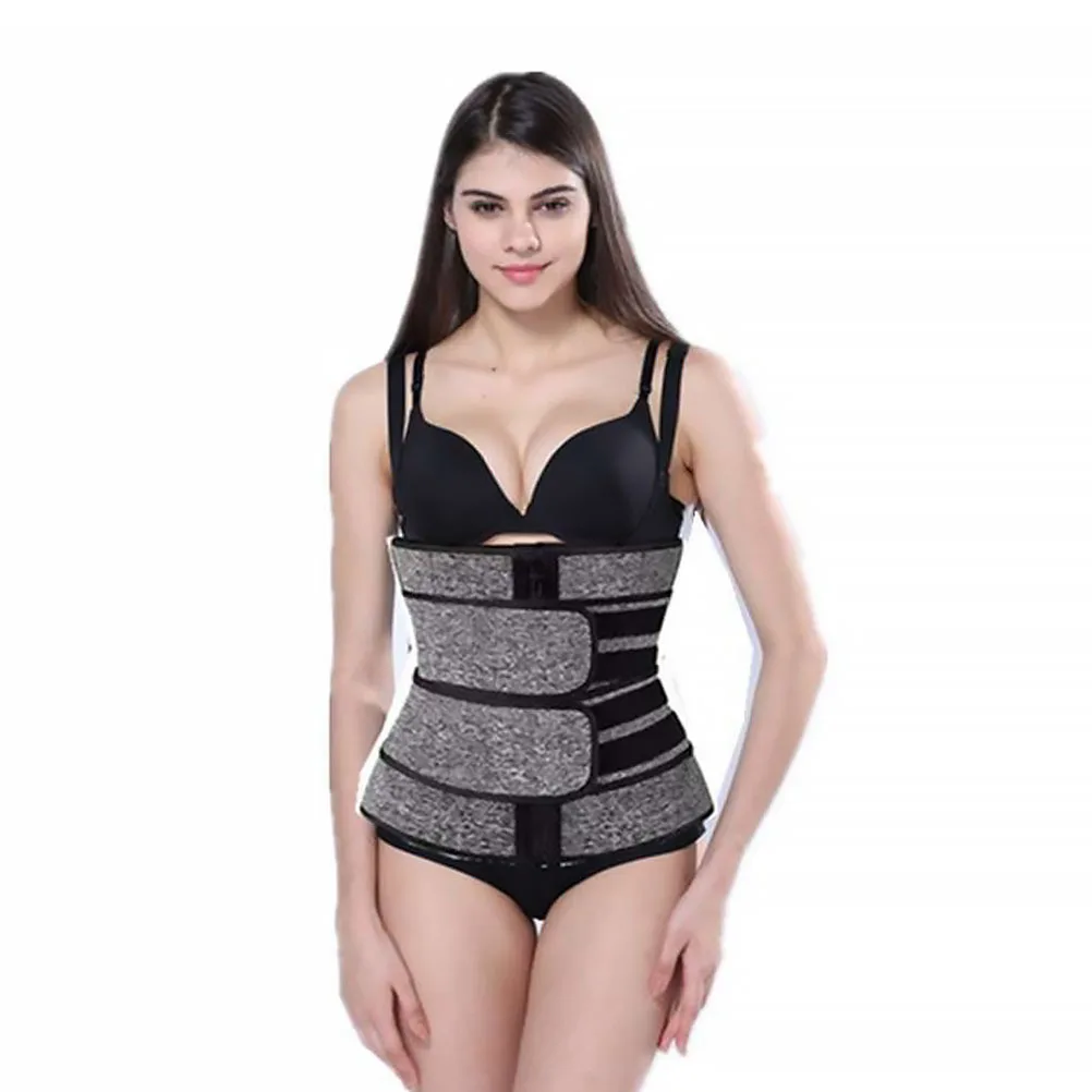 Fitness Waist Trainer Bodysuit Grey Size Xl Elastic Breathable Durable Women Body Shaper Slimming Bustier Tops
