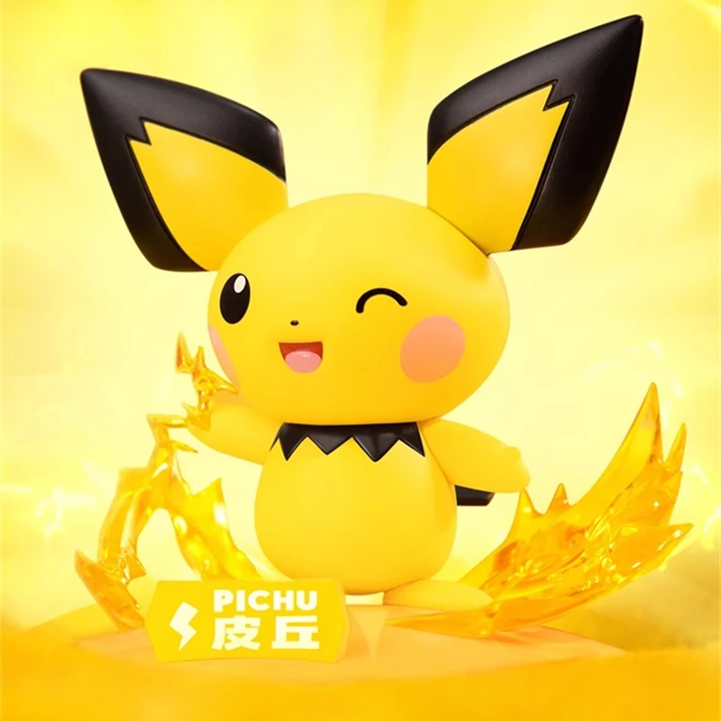 Pokemon Pawmi model Pikachu series Pichu doll Kawaii animation game collection hand-made toy ornaments children's birthday gift