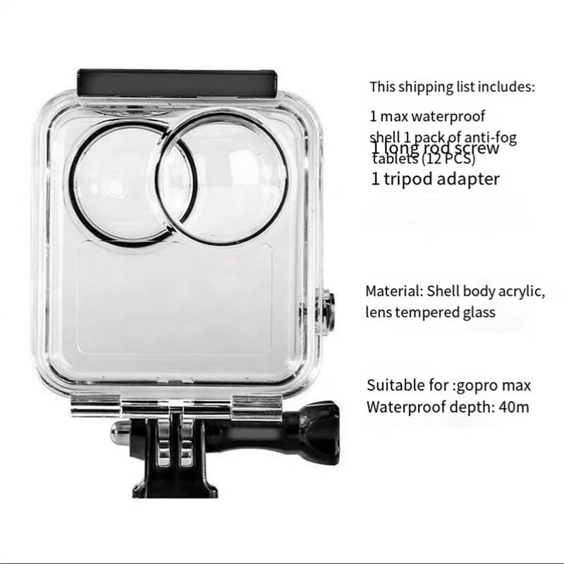 b63b-gopro-max用防水ダイビングハウジングシェル-go-pro-360パノラマカメラダイビングケース保護カバーボックス-1個