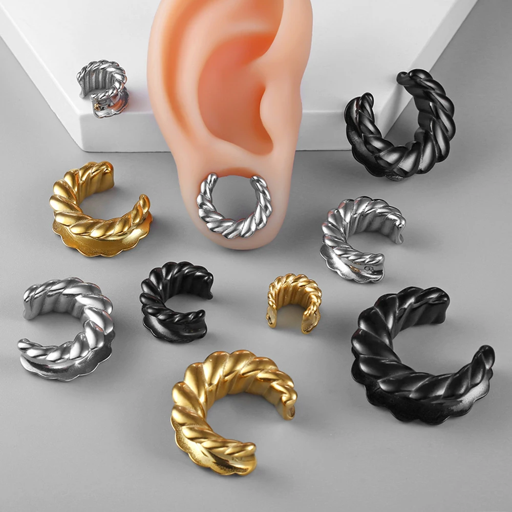 Earblity 2 pezzi manometri per le orecchie in acciaio inossidabile tappi per le orecchie selle tunnel Piercing donna uomo gioielli per il corpo moda