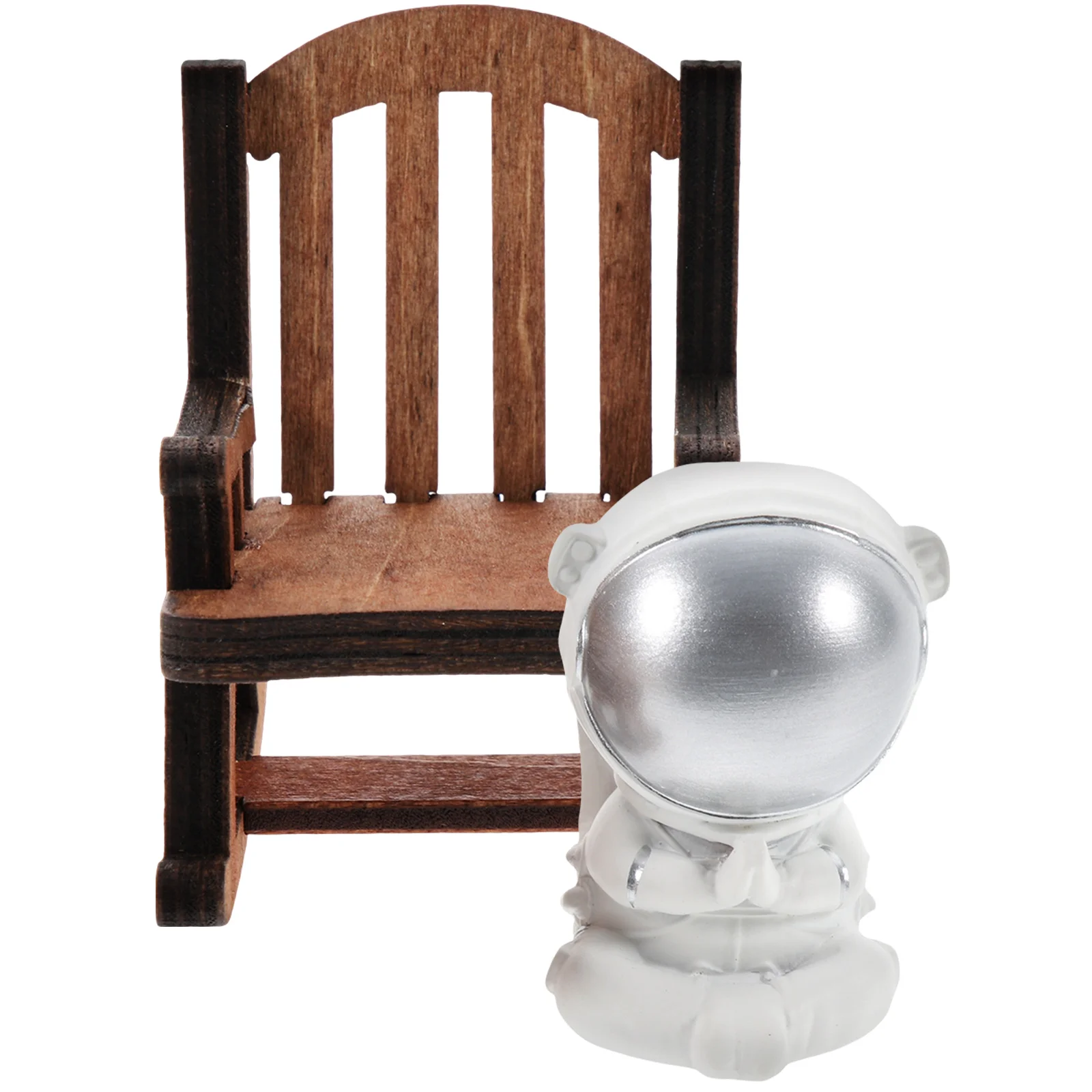 

Astronaut Rocking Chair Ornaments Statue Decoration Home Sculpture Tabletop Toy DY2068 Resin Wood Mini Zen Astronaut Figurine