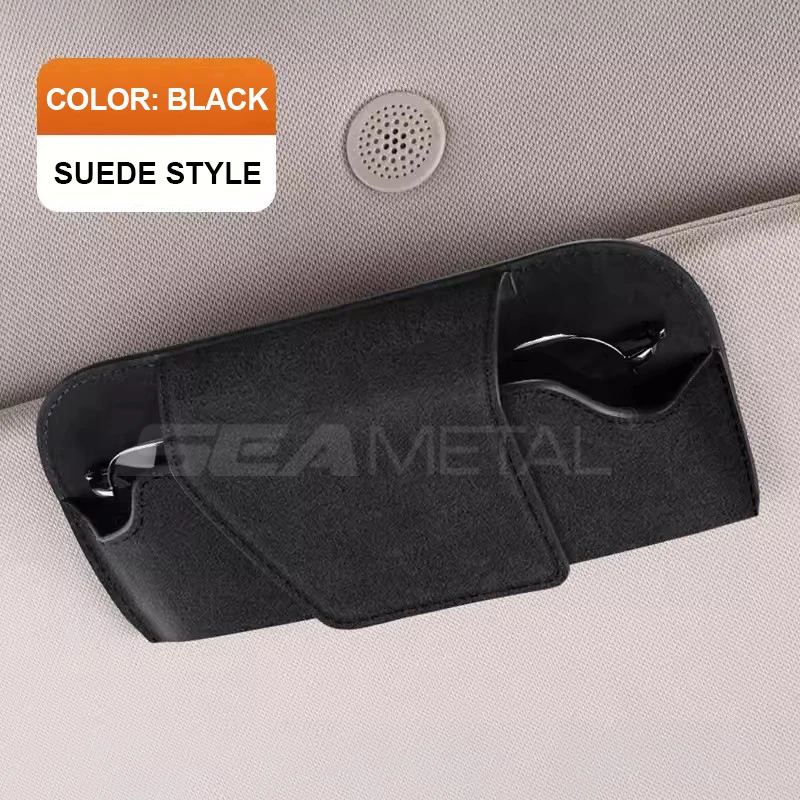 SEAMETAL Magnetische Suede Auto Brillenkoker Magnetische Zonnebril Houder Anti-Kras Zonneklep Brillen Bescherming Opbergdoos
