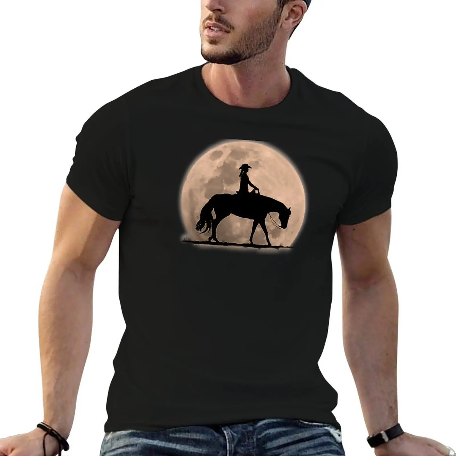 Moonlight Cowgirl T-Shirt quick drying custom t shirt designer t shirt men
